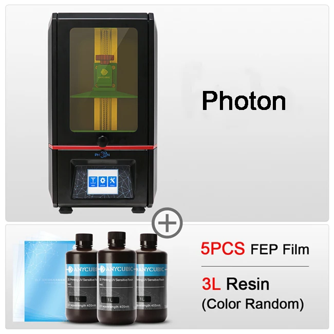ANYCUBIC Фотон 3d принтер сенсорный ЖК-экран UV-LED конечная скорость ломтика плюс размер Настольный SLA 3d принтер комплект УФ Смола 3D Drucker - Цвет: Photon Add 3L 5FEP