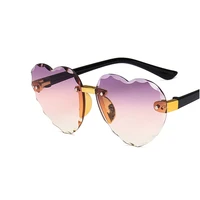 cute heart shaped children sunglasses for girlboy gradient lens rimless frame eyewear fashion child eyeglasses uv400 protection