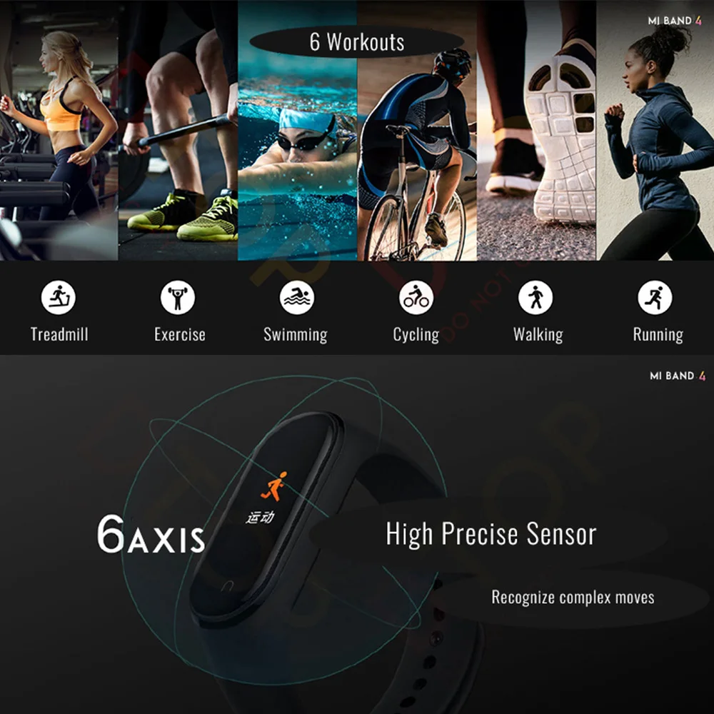 Глобальная версия Mi Band 4, смарт-браслеты Miband 4, браслет, пульсометр, фитнес, 135 мА/ч, цветной, Bluetooth 5,0, спортивный, водонепроницаемый браслет