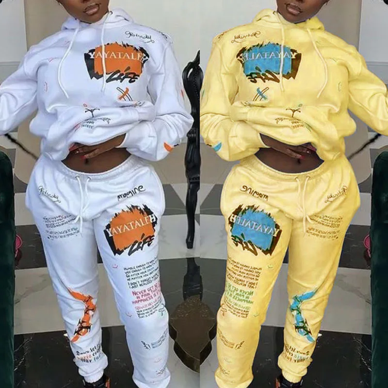 Женский спортивный костюм из двух предметов толстовка с капюшоном и брюки