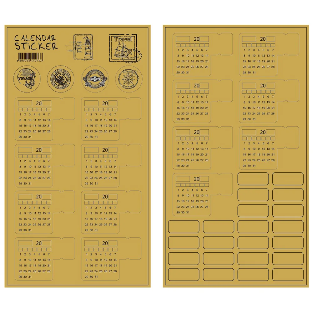 

4 Sheets Index Stickers Notebook Label Calender Organizer Stationery Paper Handwritten