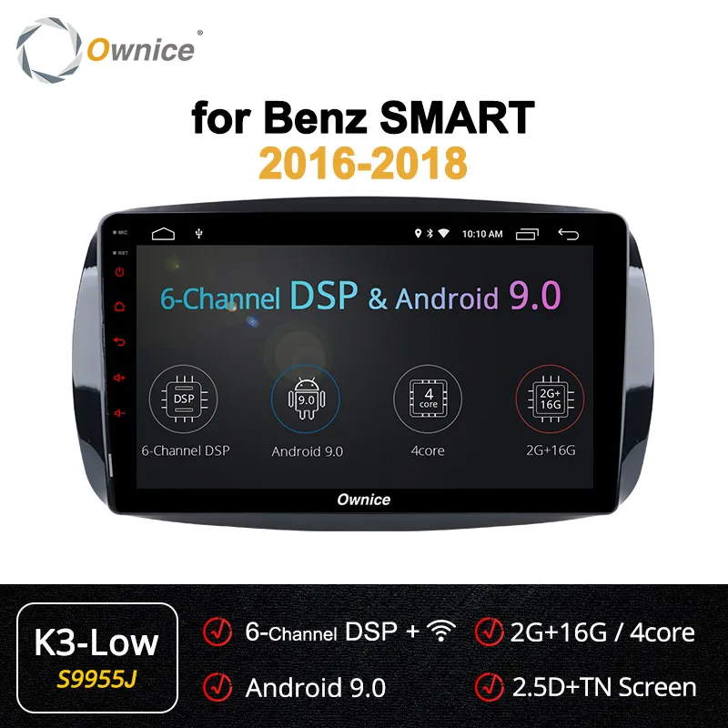 S9955 k3 Low Ownice Android9.0 Восьмиядерный 360 Panorama DSP 4G LTE автомобильный Радио gps Navi K3 K5 K6 для Mercedes Benz Smart Авторадио - Цвет: S9955 k3 Low