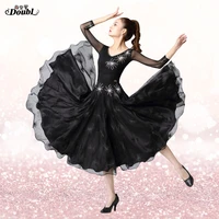 doubl fast delivery puffy ballroom dance competition dresses standard dance stage competition party dress wear costumes black