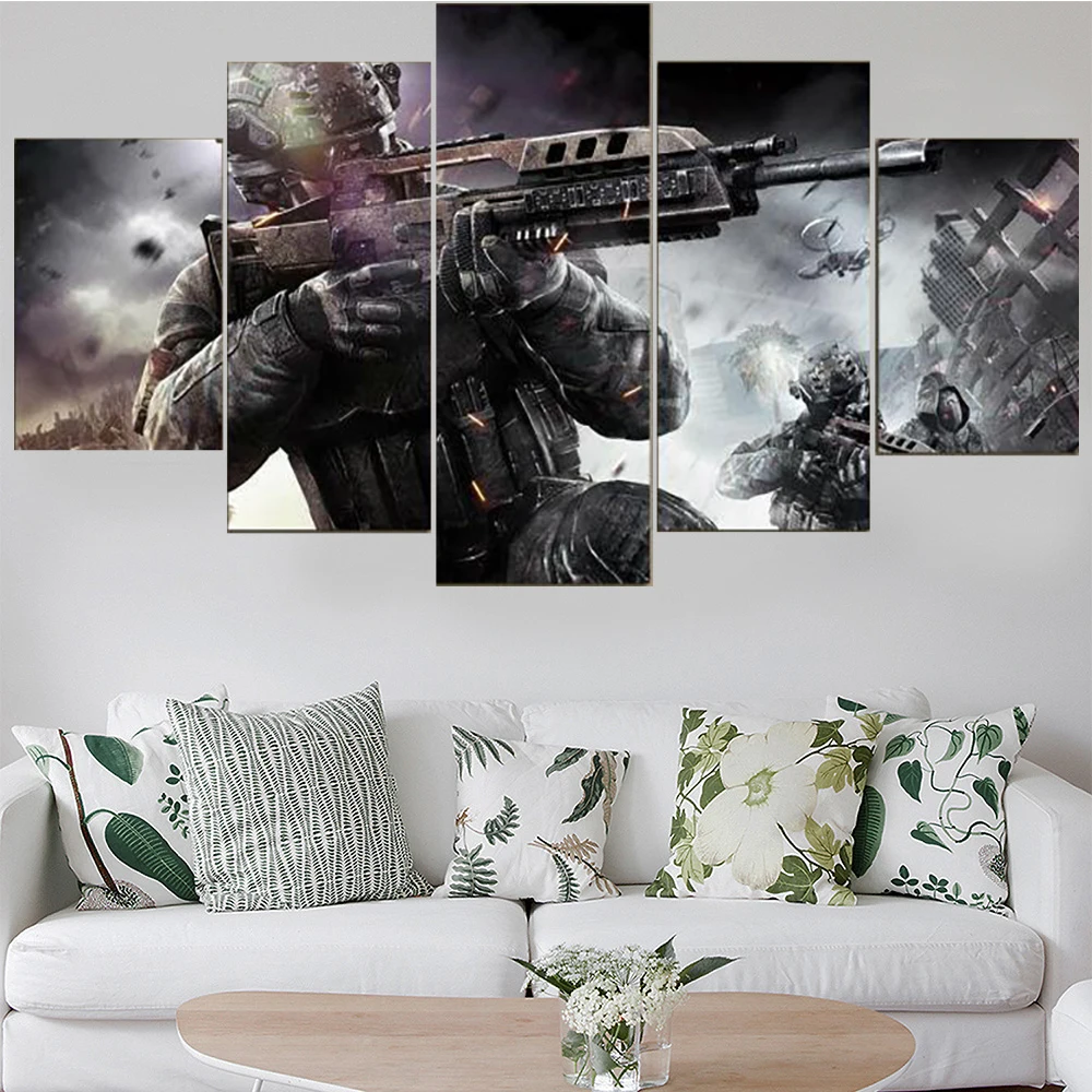 

5 Pieces Wall Art Canvas Painting Game Character Poster Home Decoration Modular Framework Pictures Modern Living Room