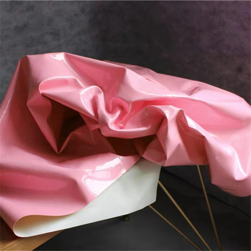 Розовые водостойкие зеркальные декоративные нашивки из лакированной кожи пу для