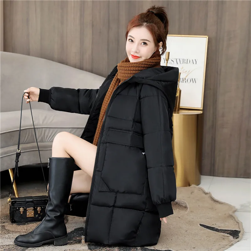 

Women Parkas 2020 New Winter Jacket Hooded Coat Thicken Warm Cotton Padded Jacket Long Parka Gilrs jaqueta feminina Plus Size