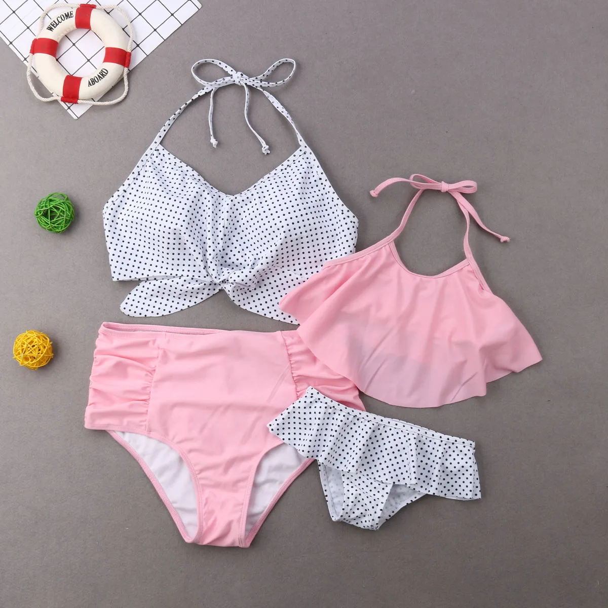 Одинаковые летние купальники для всей семьи купальный костюм мамы папы дочки и Son