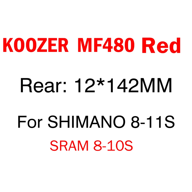 KOOZER MF480 передняя, Задняя Ступица набор 2/4 подшипники 24T трещотка 32 отверстия быстросъемные через ось горный велосипед ступицы для 8 9 10 11S - Цвет: Red 12x142mm rear