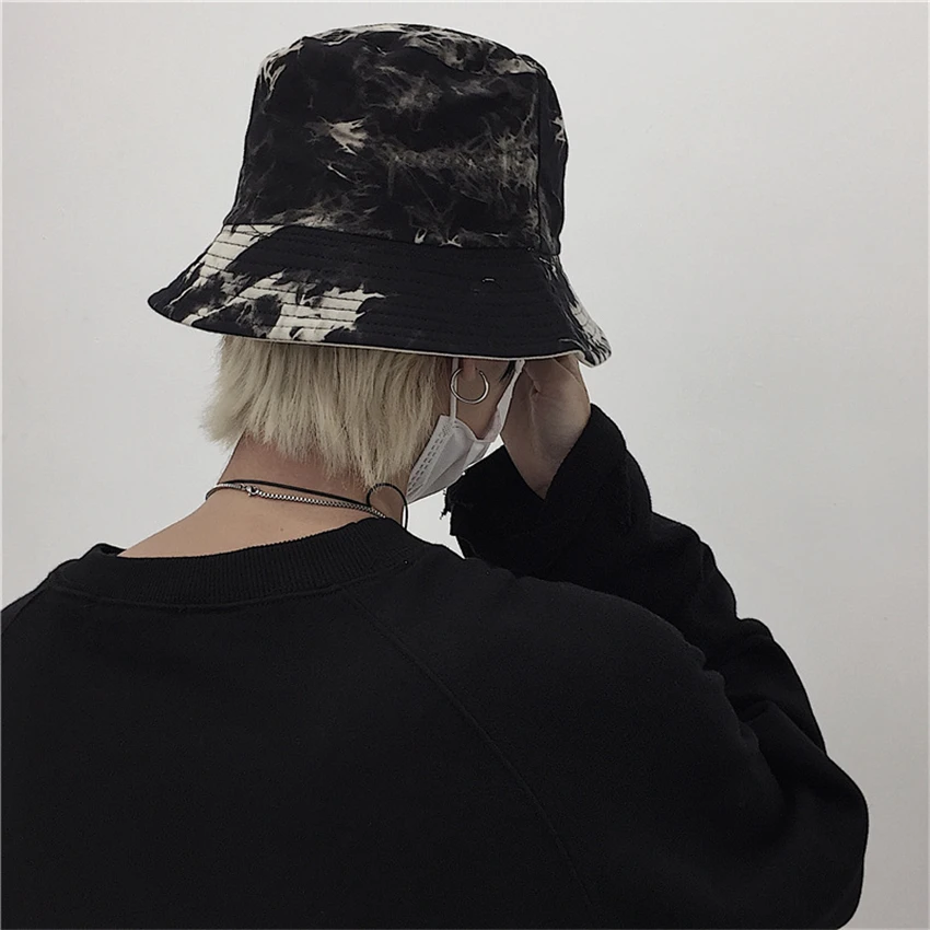 

Bucket Hat Tie Dye Unisex Hats for Women Harajuku Accessories Adult Boy Lover Bonnets Autumn Winter Streetwear Outdoor Sunshade