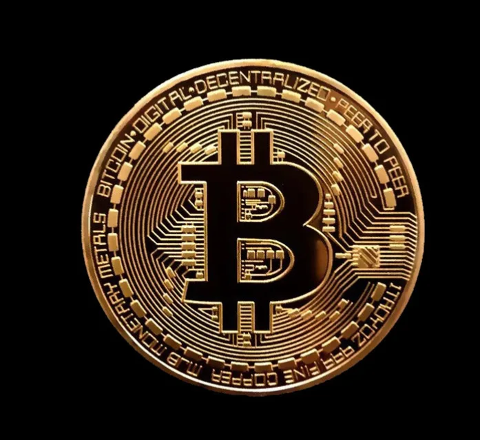 Золотистый/серебристый Биткоин коллекционная копия монета Пиратская фотография