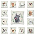 Модная Наволочка на подушку с изображением таксы шотландской терьера, украшение для дивана, Наволочка на квадратную подушку с принтом грейхи, пуделя, бульдога, домашних животных