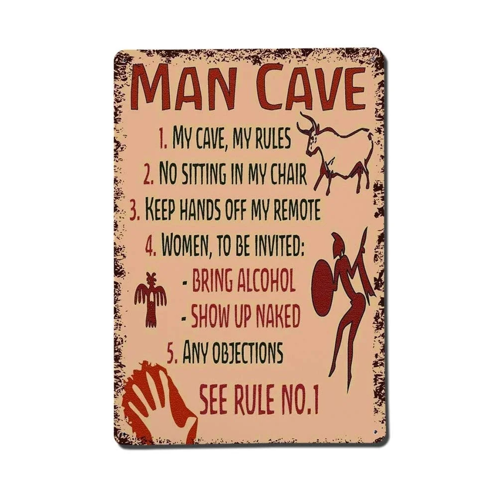 

Man Cave Retro tin sign nostalgic ornament metal poster garage art deco bar cafe shop