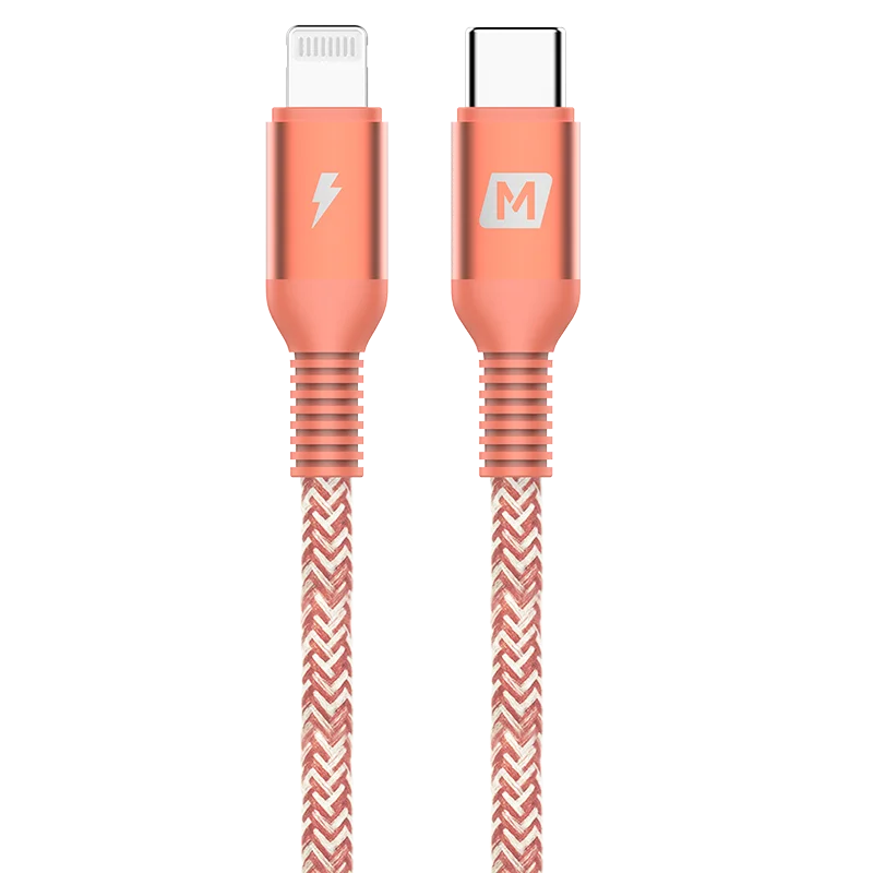 Braided Red MFI сертифицированный usb c на lightning зарядный кабель для iPhone xs xr 8 7 6s plus apple ipad быстрое зарядное устройство pd кабель короткий 2 м - Цвет: Braided Red