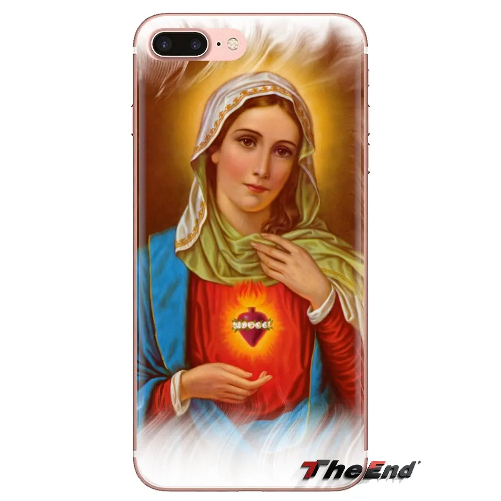 Для iPod Touch Apple iPhone 4 4s 5 5S SE 5C 6 6S 7 8 X XR XS Plus MAX TPU прозрачный чехол из кожи Blessed Virgin Mary с