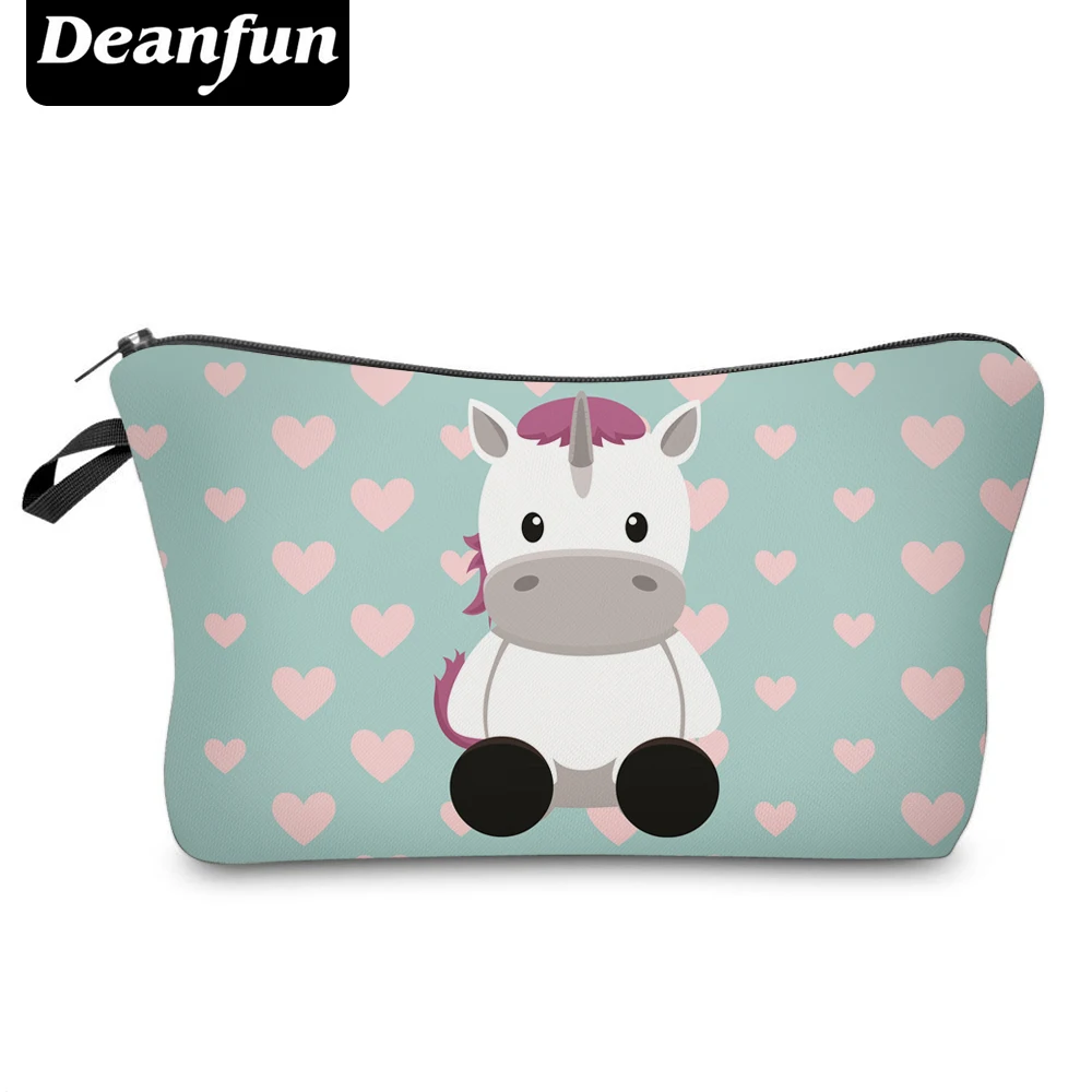 Косметичка Deanfun с 3D принтом единорога Несессер для женщин полиэстер органайзер