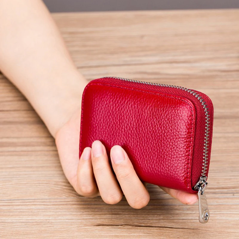 Анти Rfid кожаный женский кошелек мужской Rfid Блокировка молнии кошельки унисекс натуральная кожа Противоугонный клатч маленькие кошельки для монет Новинка