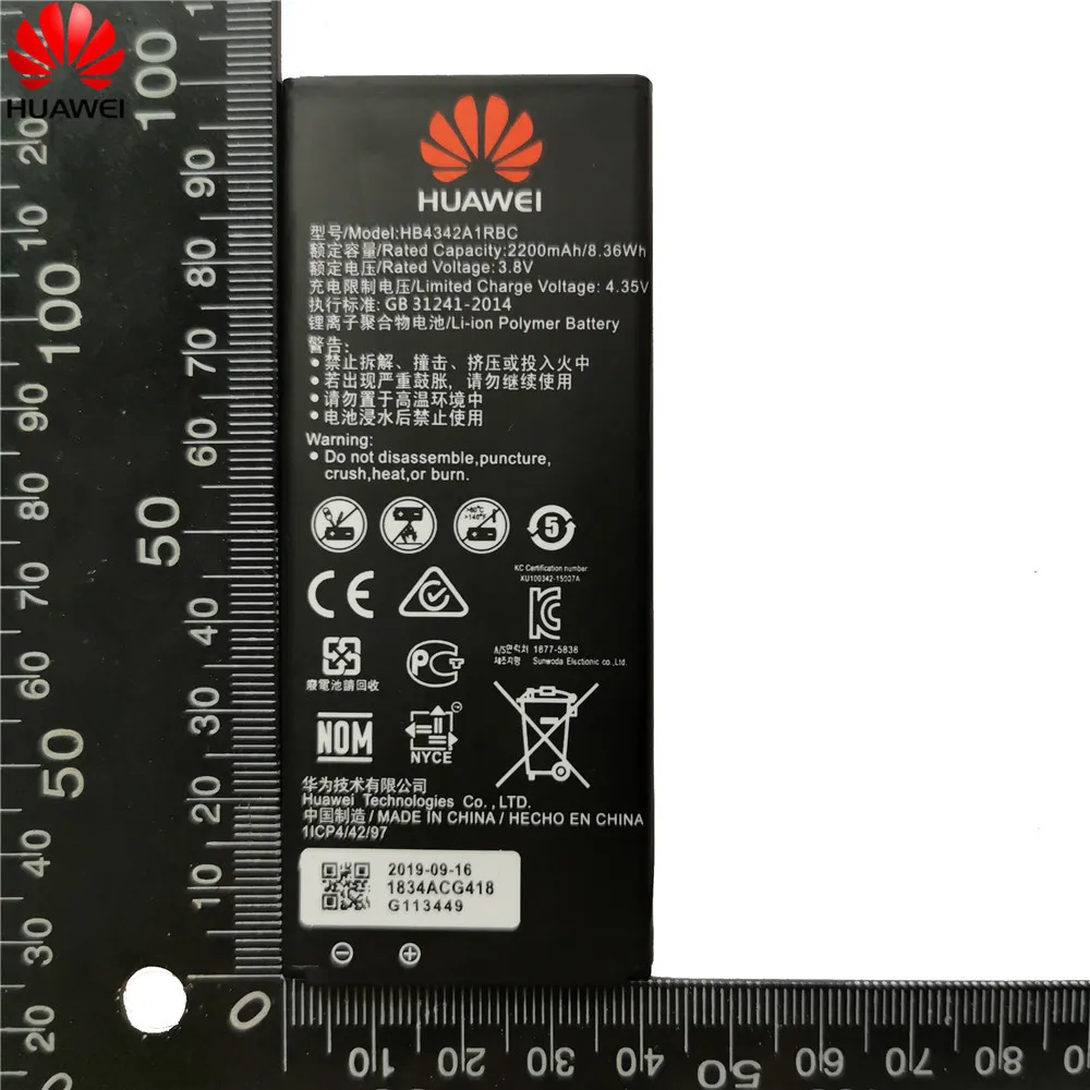 3,8 V 2200 мА/ч, HB4342A1RBC для huawei Honor 4A Honor4A SCL-TL00 SCL-ALOO Y6 оригинальная новая запасная часть Батарея