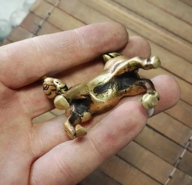 Медная Статуя китайская чистая Зодиак из латуни лошади маленькая статуя | Дом и