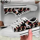 FORUDESIGNS 2020 новые черные белые кроссовки для медсестер с принтом Вулканизированная обувь нескользящие резиновые кроссовки Kpop модная холщовая обувь на плоской подошве