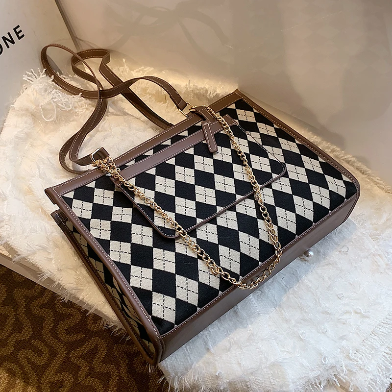 

SWDFVintage Top Handle Quality Luxury Brand Purses and Handbags Designer PU Leather Big Shoulder Bags for Women Satchel Underarm