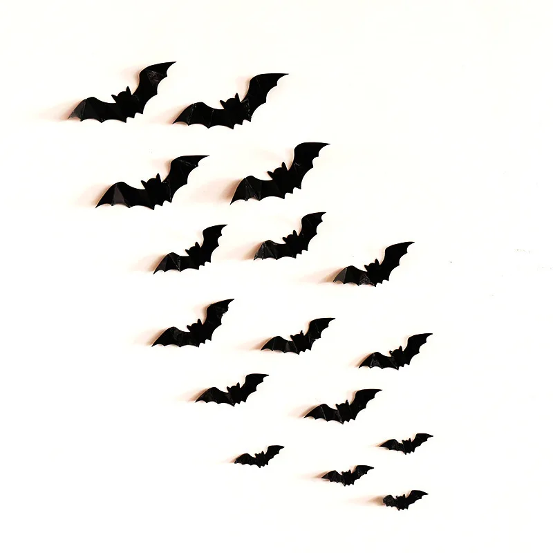 12pcs/set Halloween Decoration 3D Bat Wall Sticker DIY Room Decals Home Party Decor for Stickers | Дом и сад