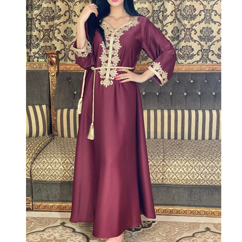 Кафтан хиджаб платье для женщин осень 2021 мода мусульманский Дубайский Арабский Кафтан исламский халат женская одежда