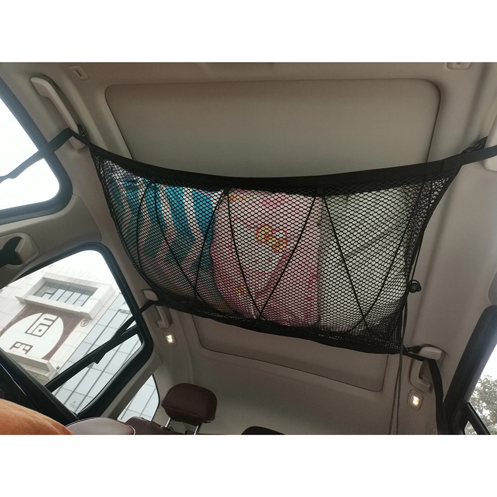 Black Mesh Storage Bag 90*65cm Net Car Roof Cargo Hanging | Автомобили и мотоциклы