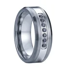 Вольфрамовые ювелирные кольца мужские обручальные кольца love alliance уникальные мужские кольца с черным фианитом и бриллиантом