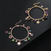 devils eye inlaid fruit pattern gold ladies bracelet boho style party female charm jewelry hand accessories