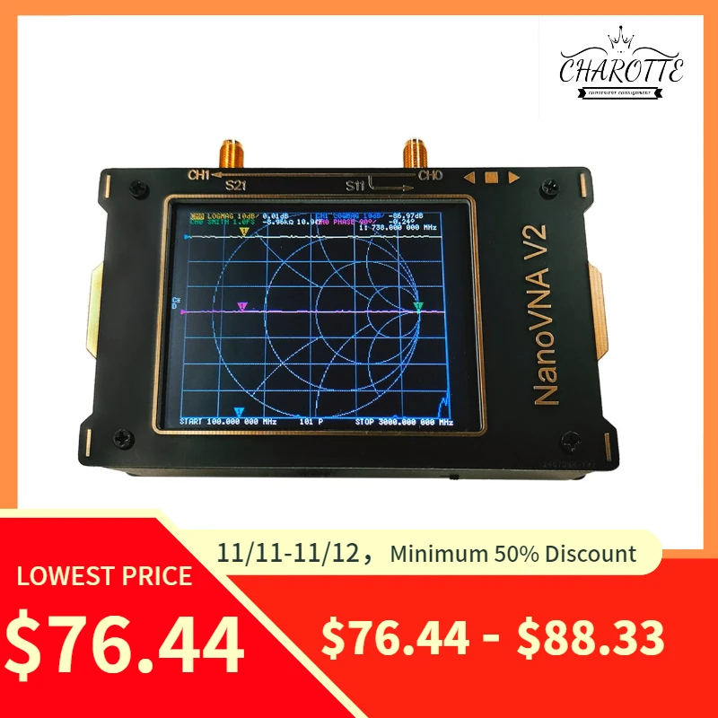 3G векторный сетевой анализатор S A 2 Nano VNA V2 антенна короткая волна MF HF VHF UHF 3 дюймов
