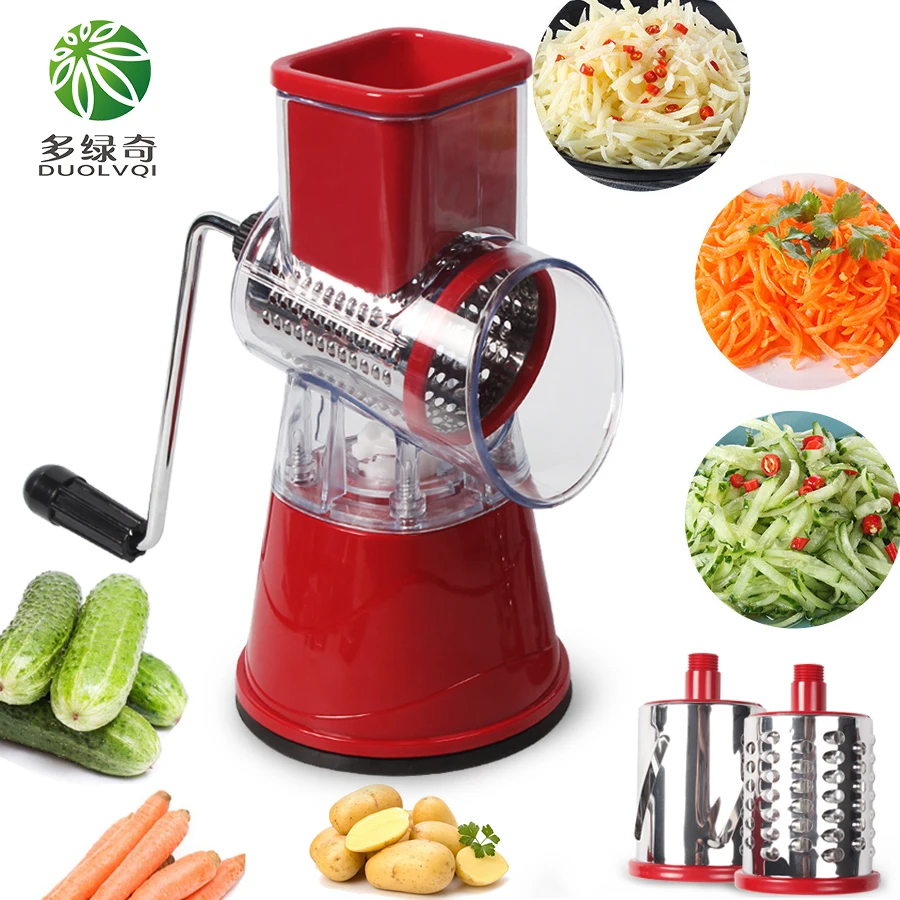 

DUOLVQI Manual Vegetable Cutter Slicer Kitchen Accessories Multifunctional Round Mandoline Slicer Potato Cheese Kitchen Gadgets
