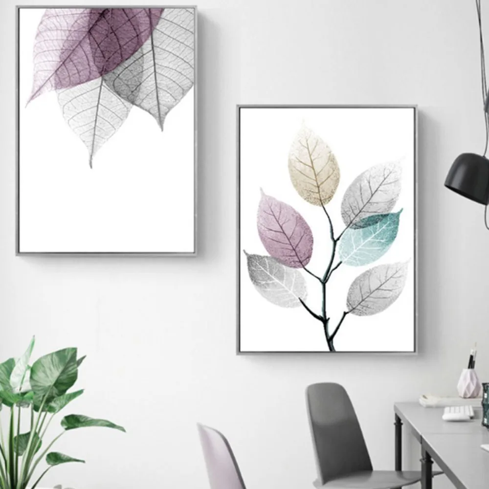

3Pcs Modern Leaf Veins Abstract Canvas Poster Art Wall Pictures Nordic Decors