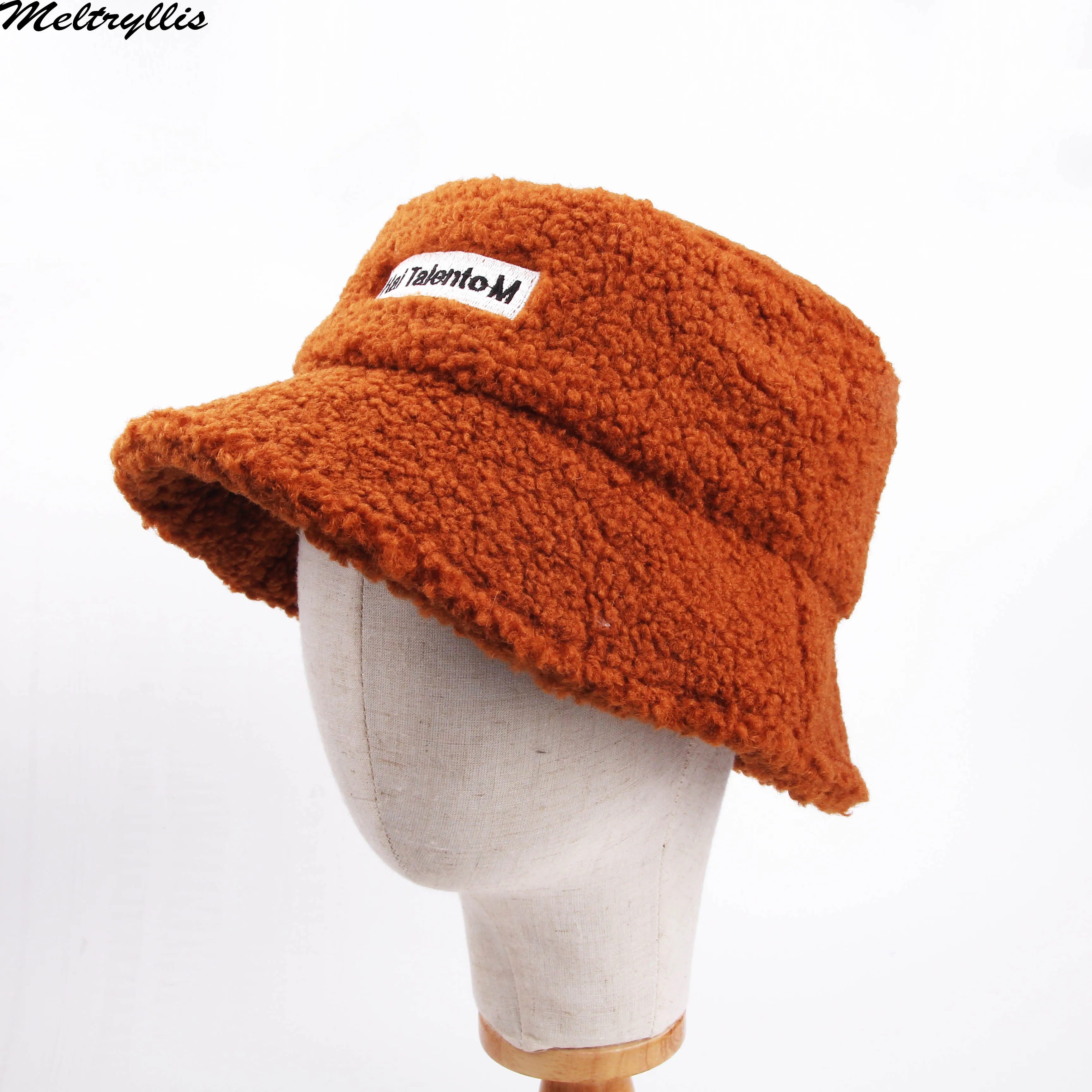 

[Meltryllis]Faux Fur Flat Bucket Fisherman Hat Women Winter Soft Warm Thick Woolen Female Fishing Cap Hot Outdoor Fashion Hats