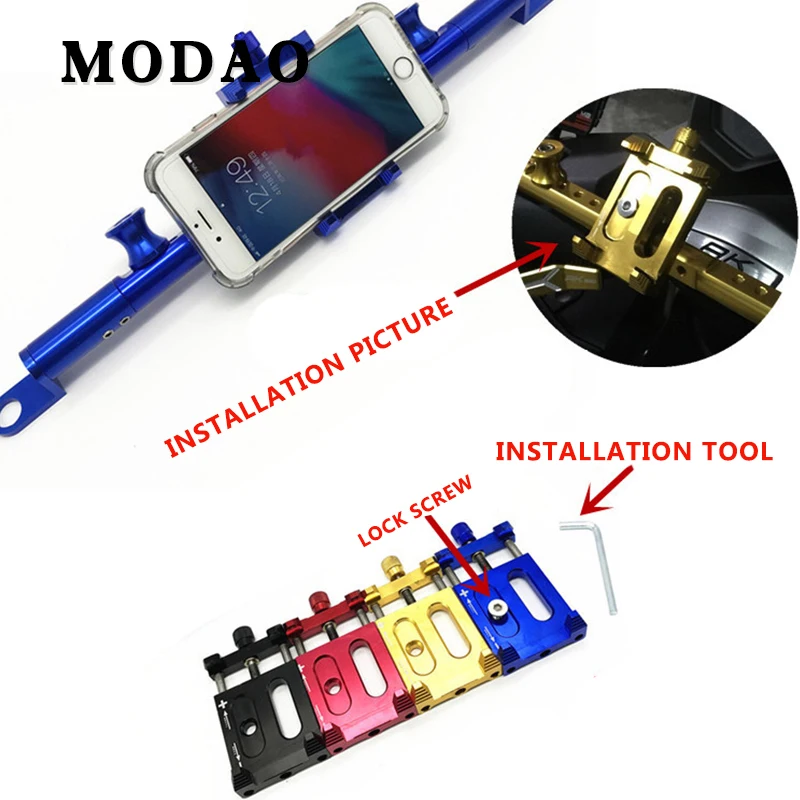 

CNC aluminum alloy bicycle mobile phone bracket motorcycle handlebar bracket accessories for 3.5-6.2 inch smart phones