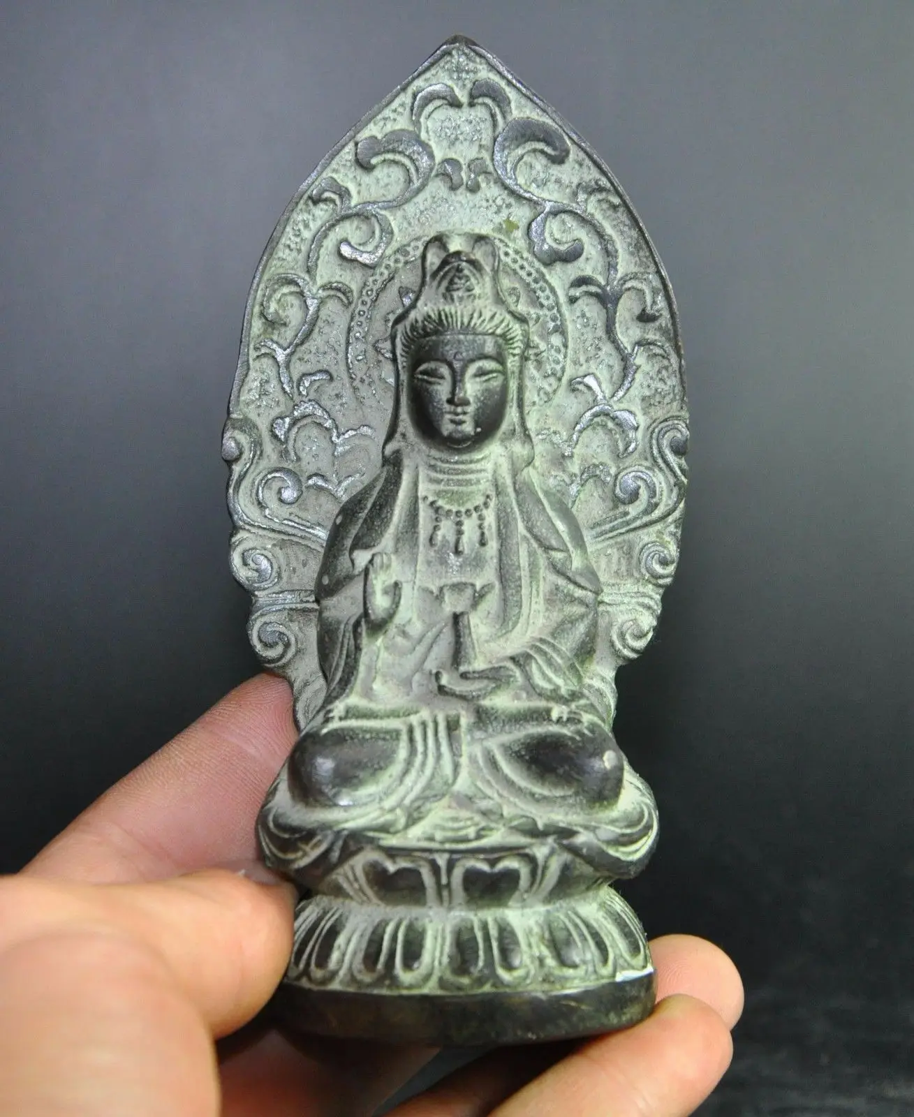 

5" Old Tibetan Buddhism Bronze Vase Kwan-Yin Guanyin Bodhisattva Buddha Statue