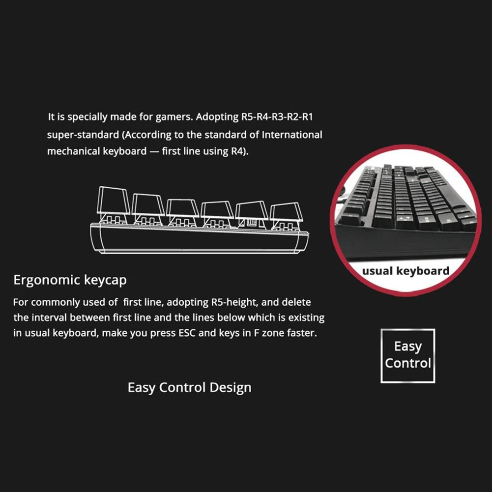 

Ergonomic Mechanical Gaming Keyboard Programmable Household Computer USB Wired RGB LED Accessories for AJAZZ AK33