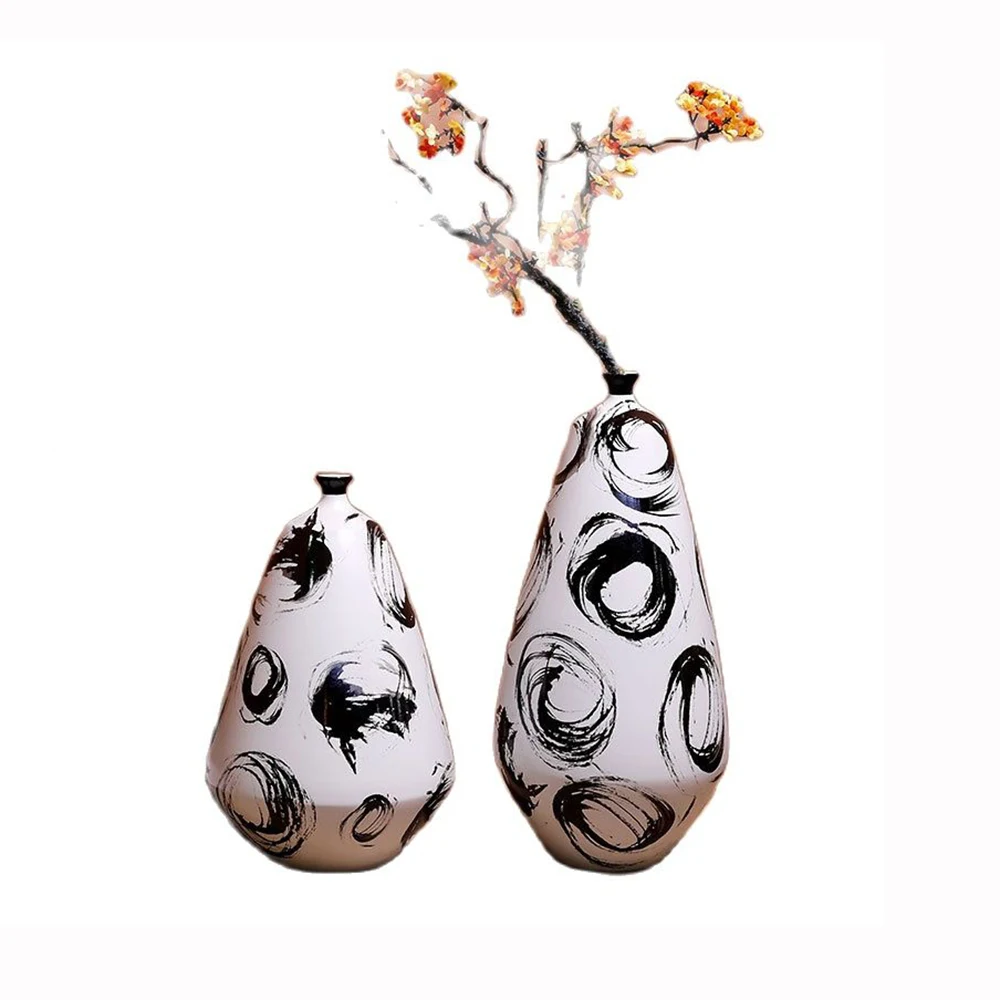 

Black Ceramic Vase Decoration Home Decor Modern Luxury Nordic Large Vase Flower Arrangement Living Room Decoration