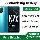 В наличии Oppo K7X 5G мобильный телефон 48.0MP 5 камер Android 10,0 6,5 