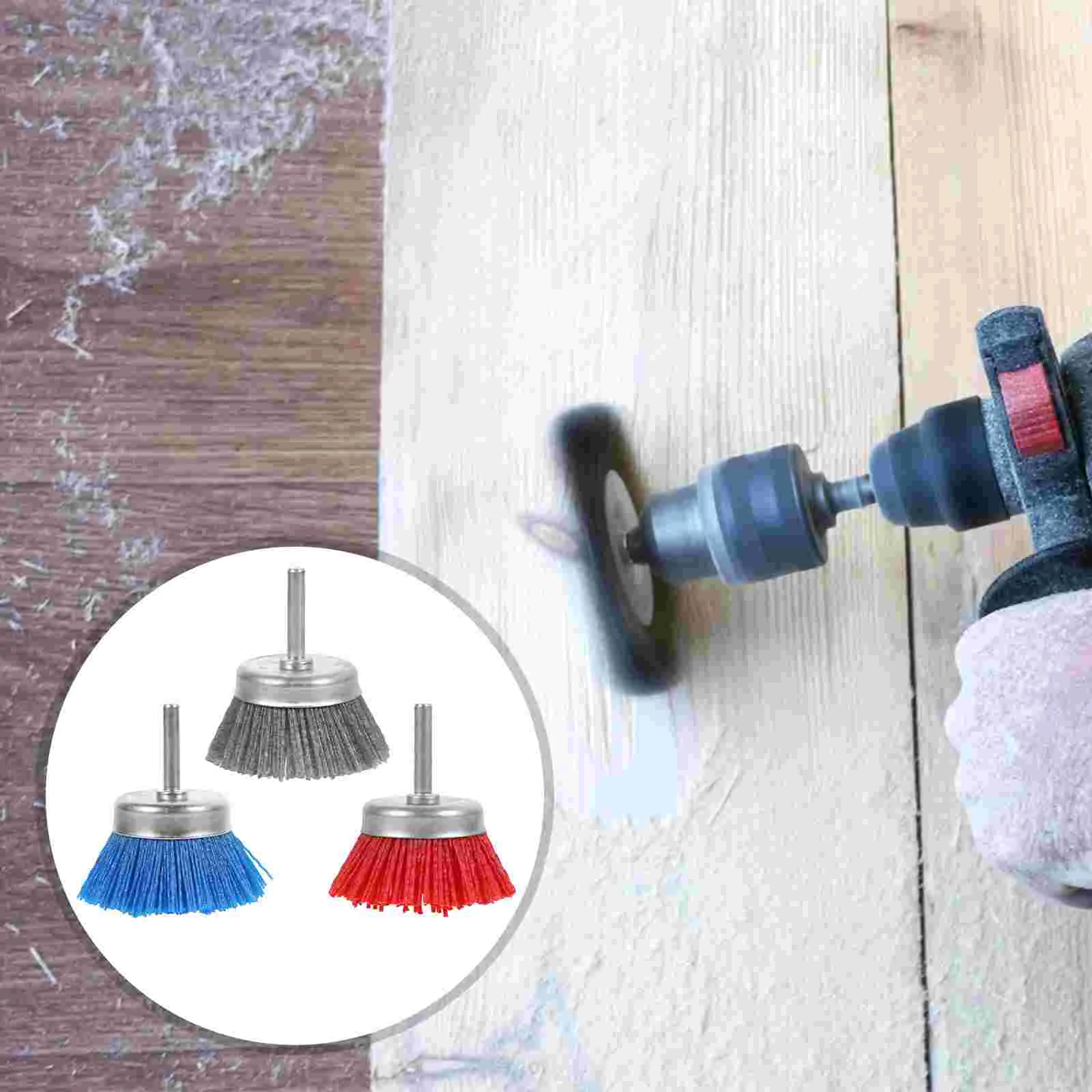 

3Pcs Abrasive Grinding Head Practical Wheel Brush Grinding Tool for Wood Carving