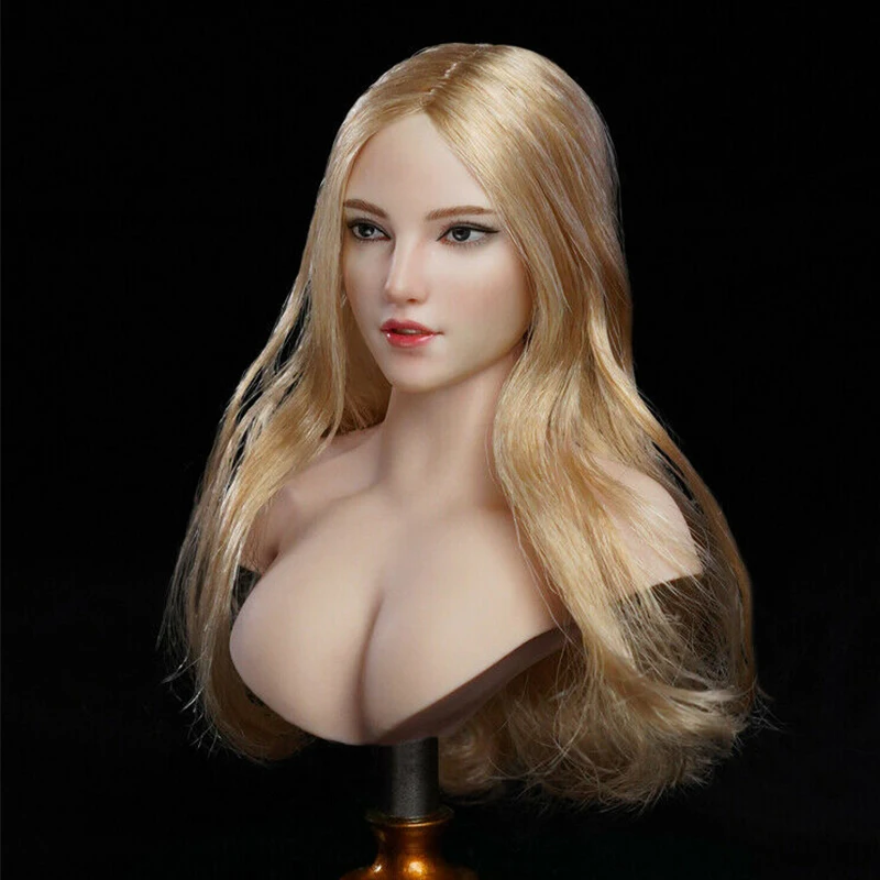 

SUPER DUCK 1/6 SDH018 A / B / C Beauty Pale Girl female Head Sculpt White Short Hair / long blond hair head for female body