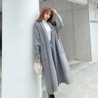 long knitted cardigan casual women tops mujer vintage loose sweater coat solid fashion clothes oversized jumper korean