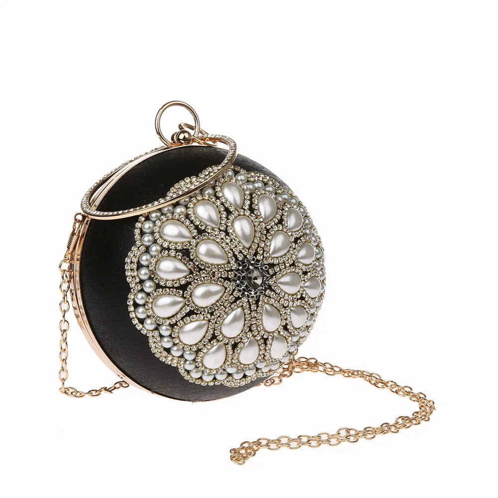 Женская вечерняя сумка с кристаллами металлическая кошелек и бриллиантами