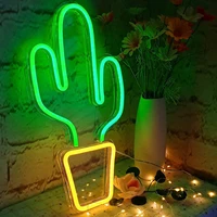 2021 new big cactus neon sign for bedroom led cactus neon sign for home decoration bar party atmosphere decoration lights