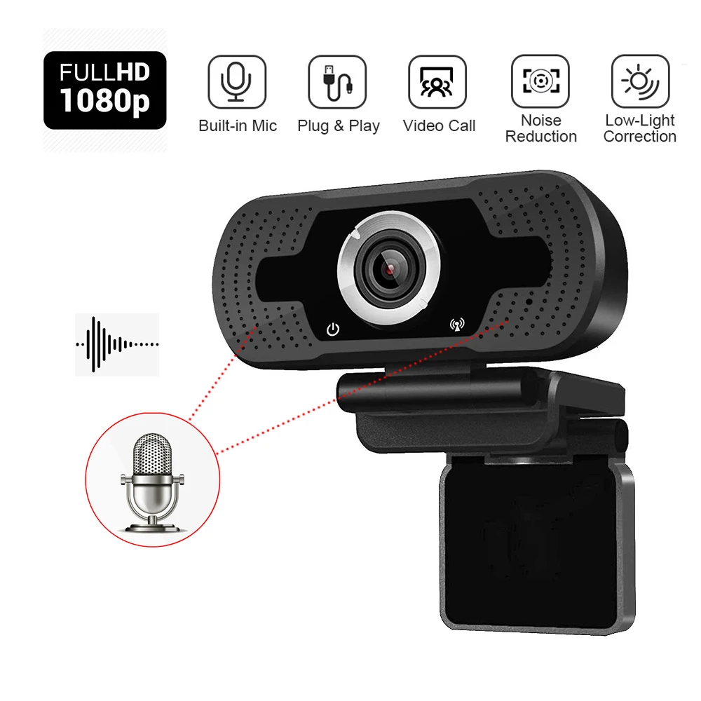 Веб камера Podofo 1080P HD с микрофоном USB|monitor lcd|system monitorcolor monitor |