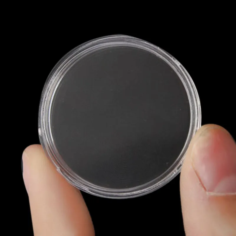 100Pcs 21mm Round Clear Plastic Coin Holder Capsules Box Storage Display Cases Holders | Дом и сад