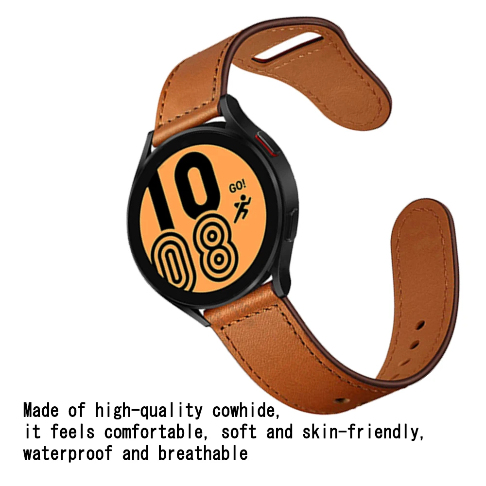 New Genuine Leather For Samsung Galaxy Watch 4 Classic 42/46mm For Galaxy Watch4/5 40MM 44/45MM Samsung 22mm Smart Watch Strap enlarge