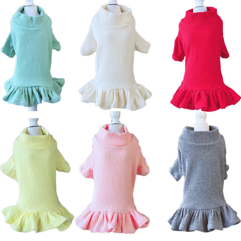 

Blank Dog Clothes Knitted Dress For Dogs For Small Dogs Bichon Sweet Puppy Shirt Dresses Princess Pups Sweater Dresses Skirt 2XL