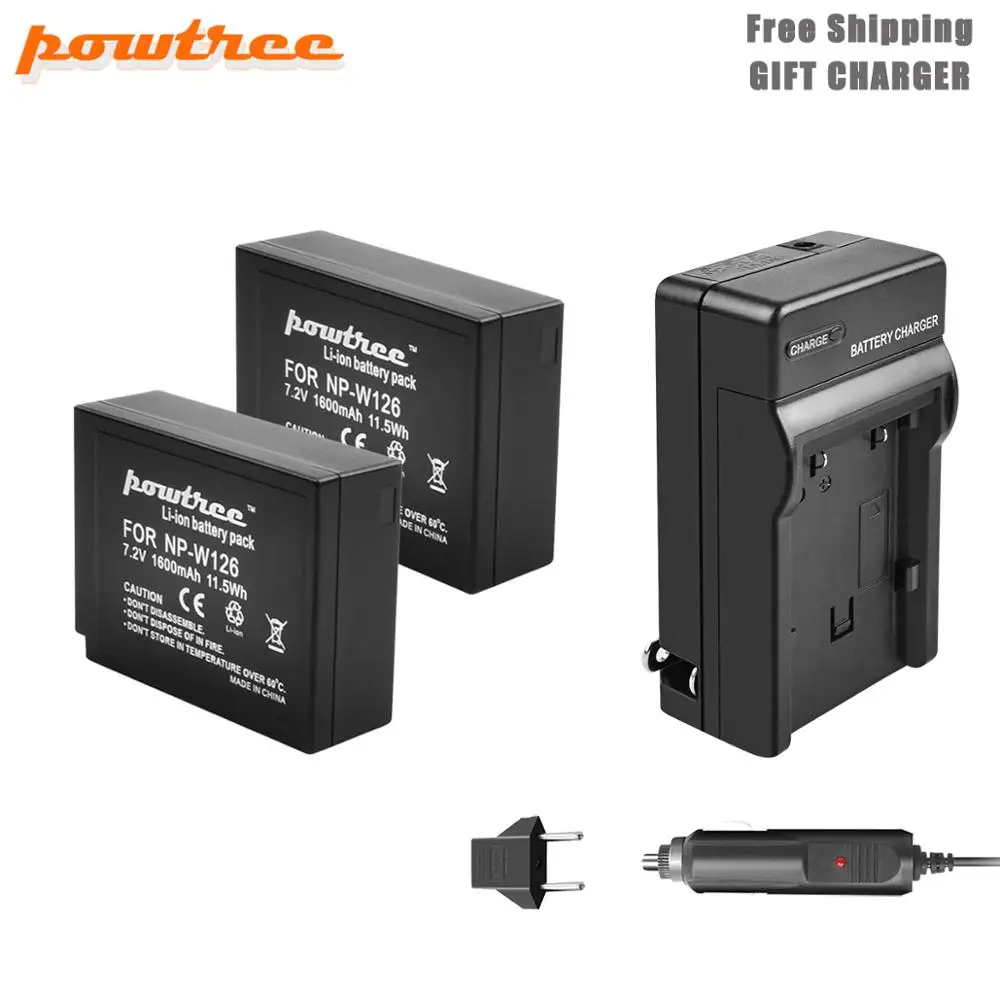 Powtree 7 2 V 1600mAh NP W126 батарея камеры + зарядное устройство для Fujifilm FinePix S30EXR HS33EXR X Pro1 E1 E2