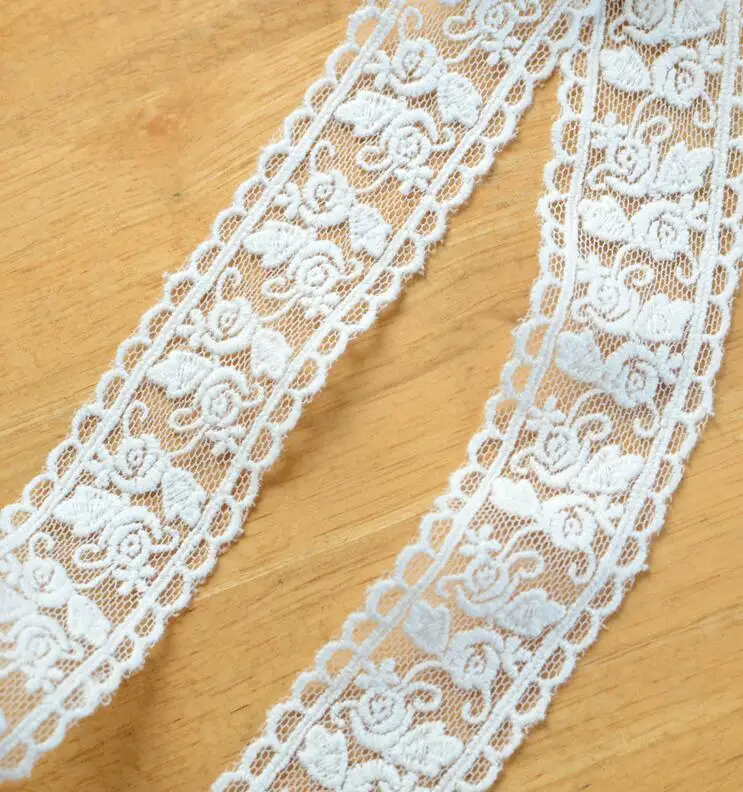 Белая кружевная лента 3 метра 35 мм сделай сам хлопковая вышитая отделка ткань для