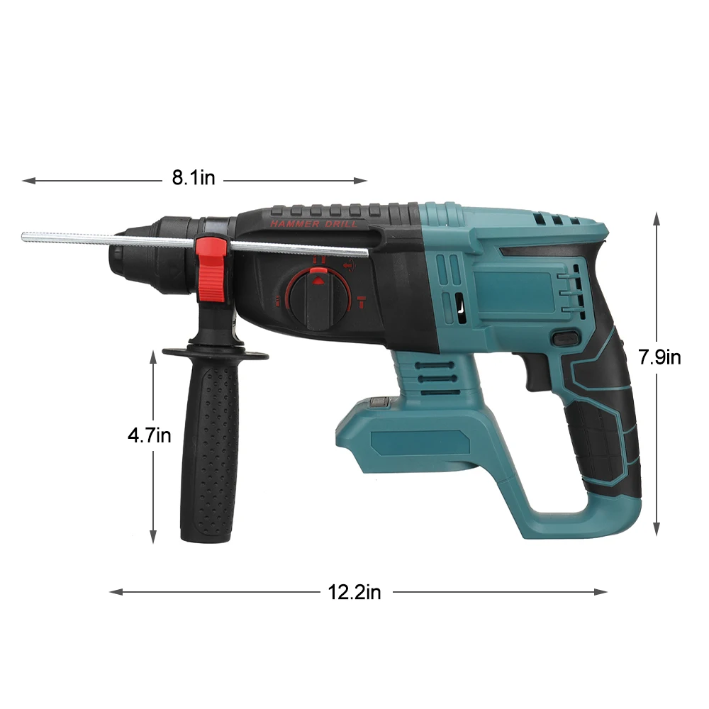 

288Vf Cordless Electric Rotary Hammer Rechargeable Multifunction Brushless Electric Hammer Impact Drill Tool 19800mAh Battery